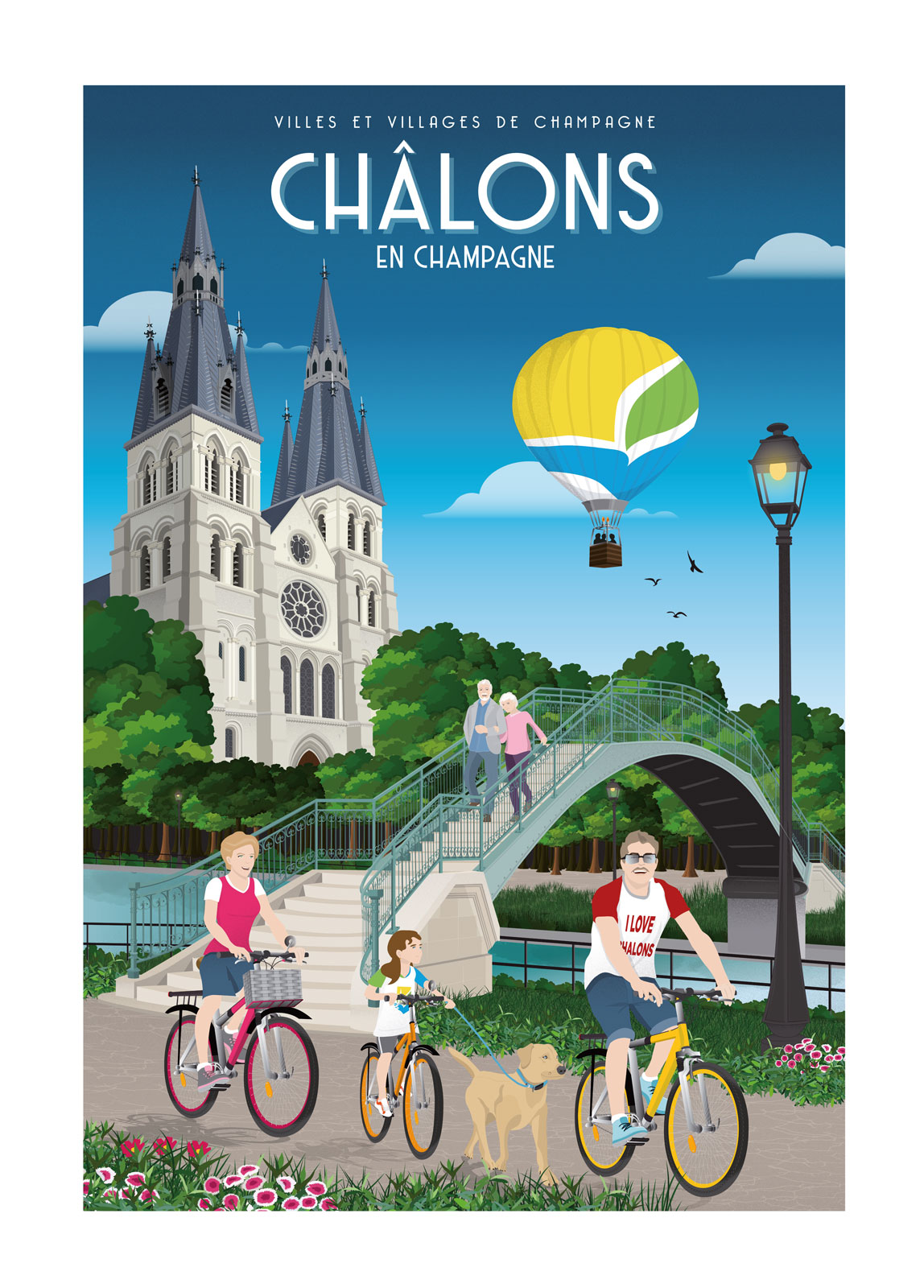 Affiche - Villes et Villages de Champagne - Châlons en Champagne - La collégiale