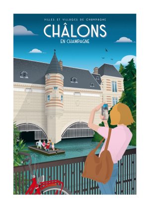 Affiche - Villes et Villages de Champagne - Châlons en Champagne - Le chateau