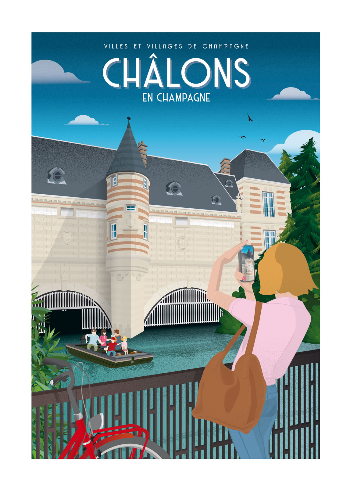 Affiche - Villes et Villages de Champagne - Châlons en Champagne - Le chateau