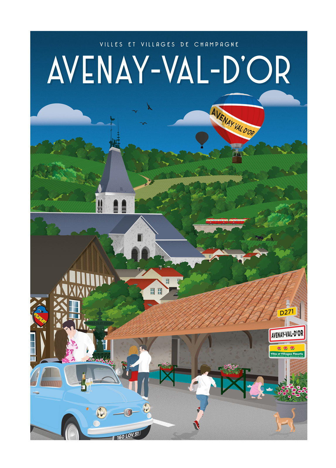 Affiche - Villes et Villages de Champagne - Avenay-Val-d'Or