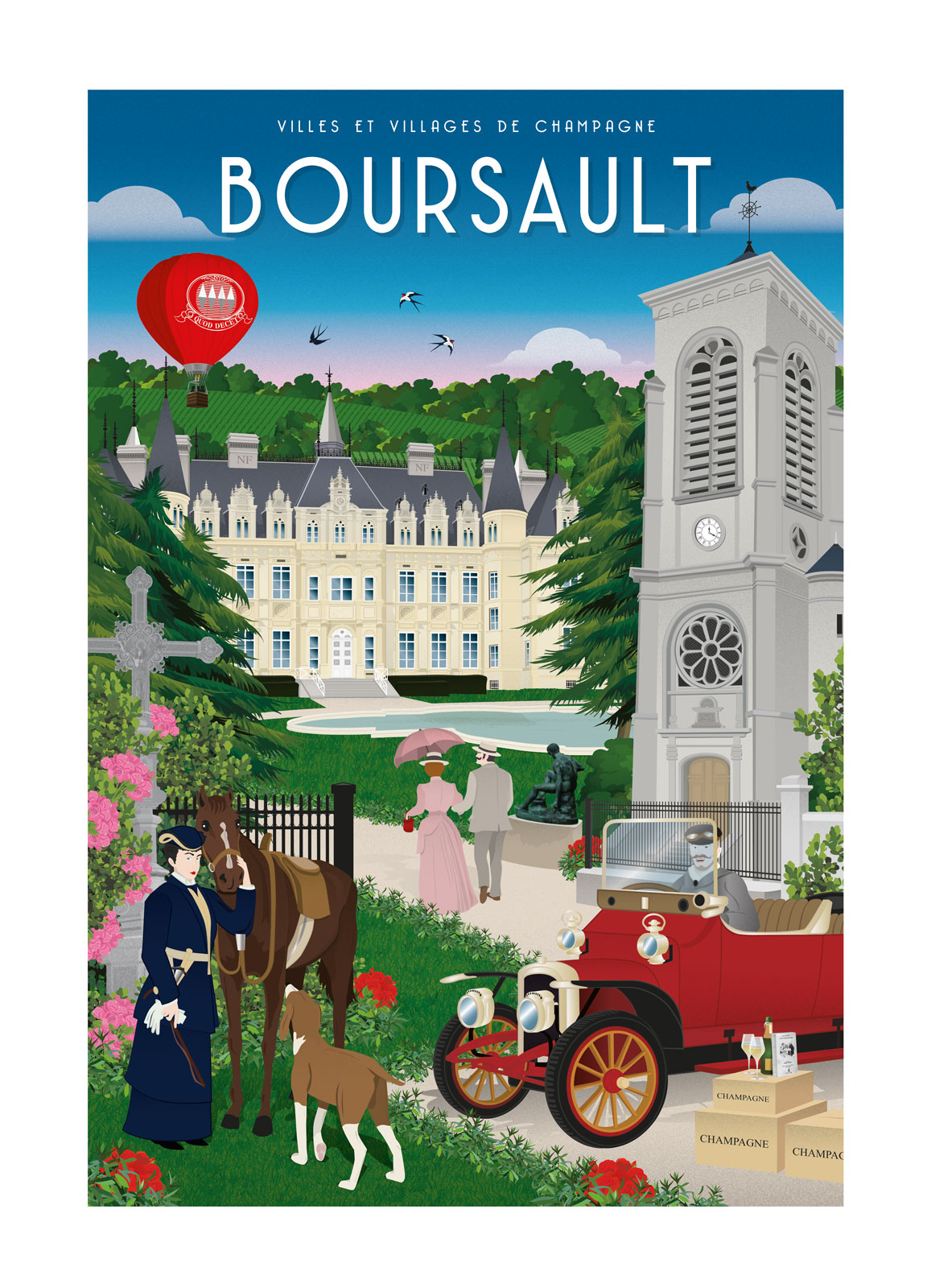 Affiche - Villes et Villages de Champagne - Boursault