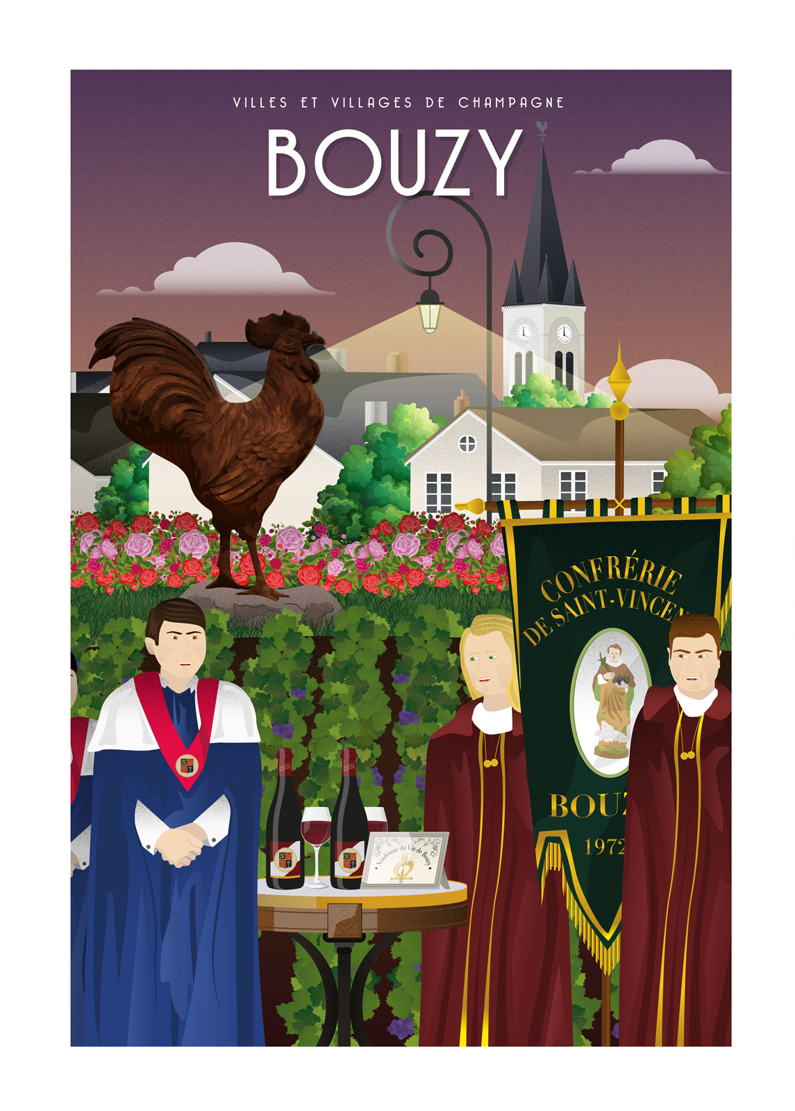 Affiche - Villes et Villages de Champagne - Bouzy