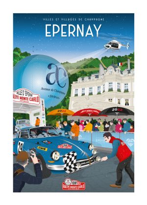 Affiche - Villes et Villages de Champagne - Épernay - Rallye Monte Carlo 2022