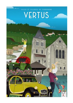 Affiche - Villes et Villages de Champagne - Vertus