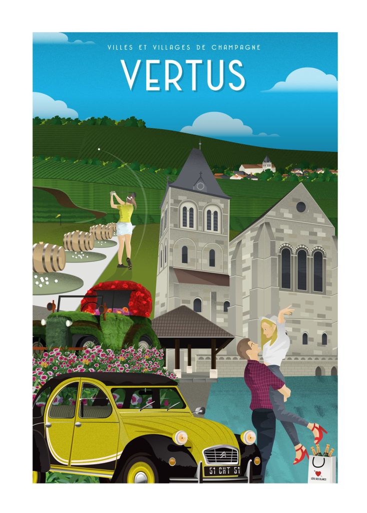 Affiche - Villes et Villages de Champagne - Vertus