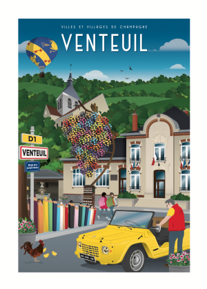 Affiche - Villes et Villages de Champagne - Venteuil