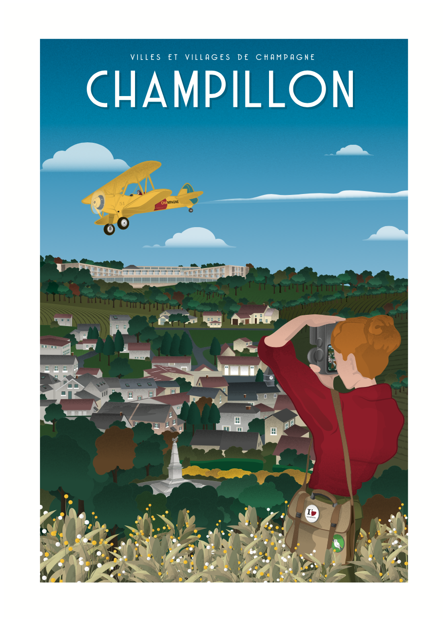 Affiche - Villes et Villages de Champagne - Champillon