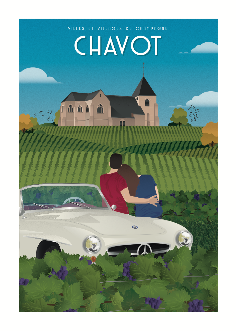Affiche - Villes et Villages de Champagne - Chavot