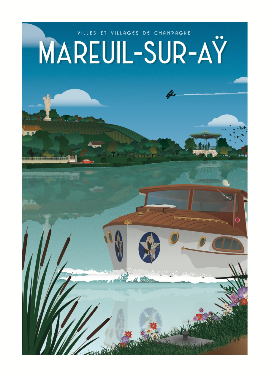 Affiche - Villes et Villages de Champagne - Mareuil-sur-Aÿ