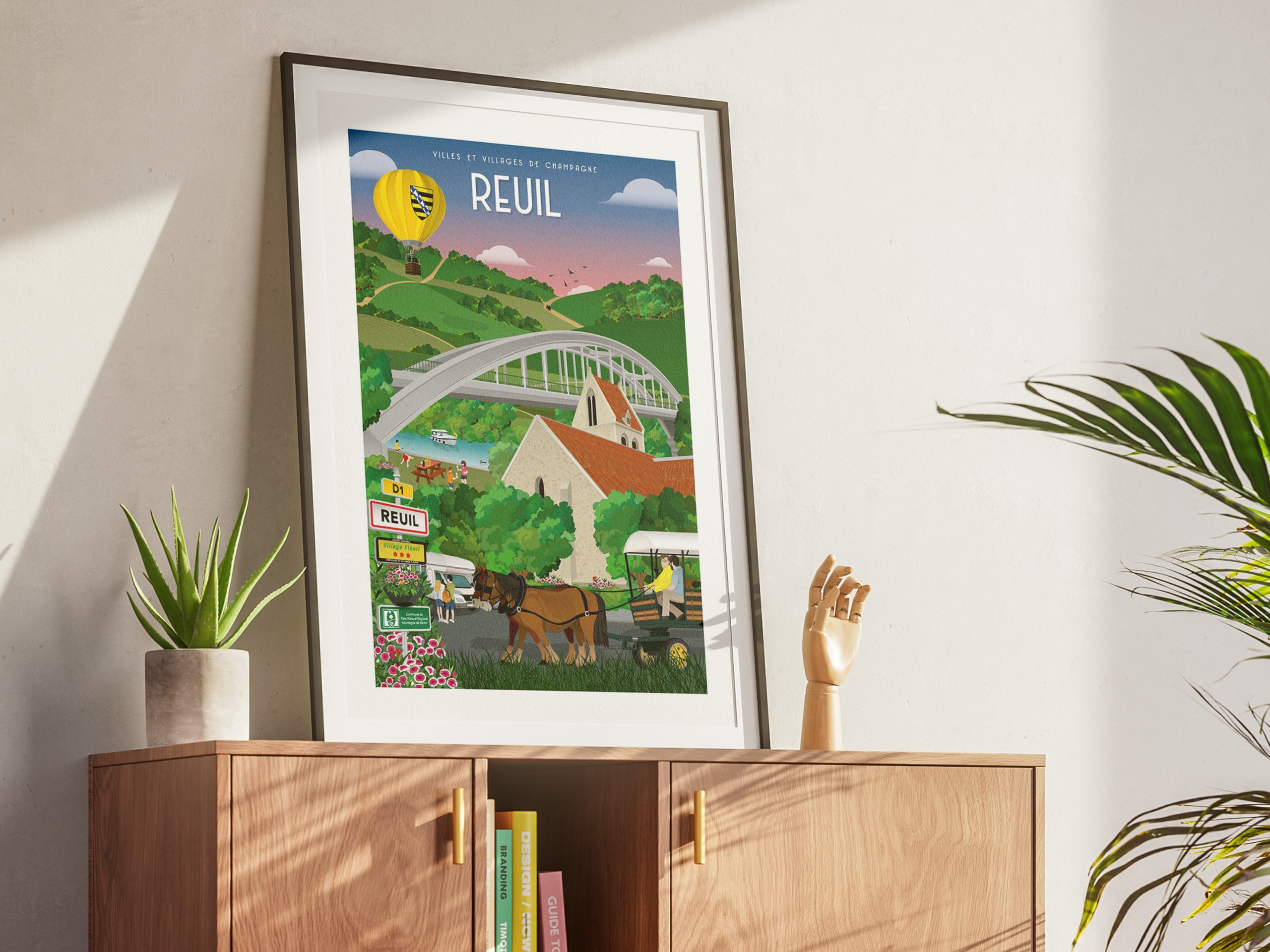 Affiche - Villes et Villages de Champagne - Reuil