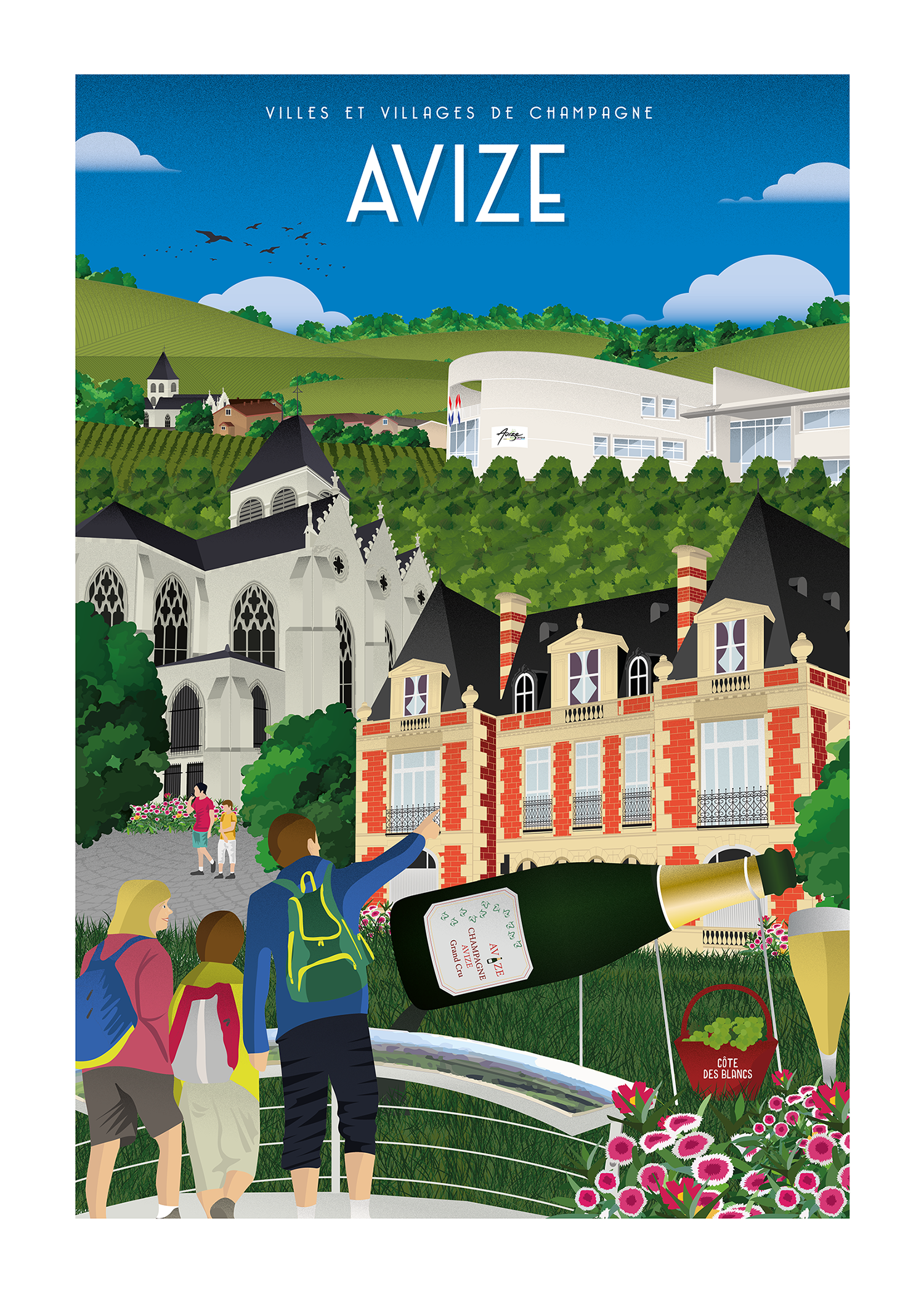 Affiche - Villes et Villages de Champagne - Avize