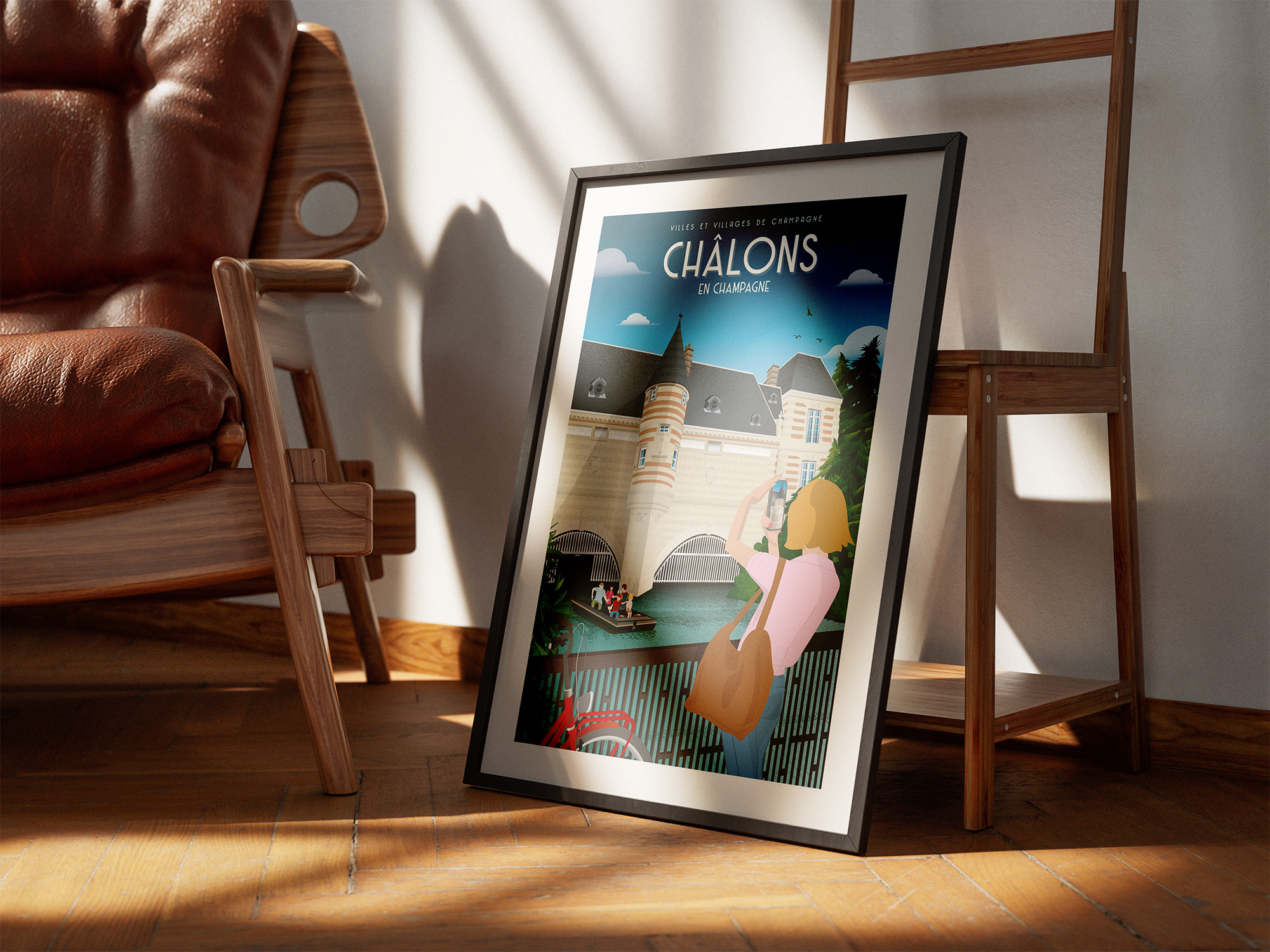 Affiche - Villes et Villages de Champagne - Châlons en Champagne - Le chateau