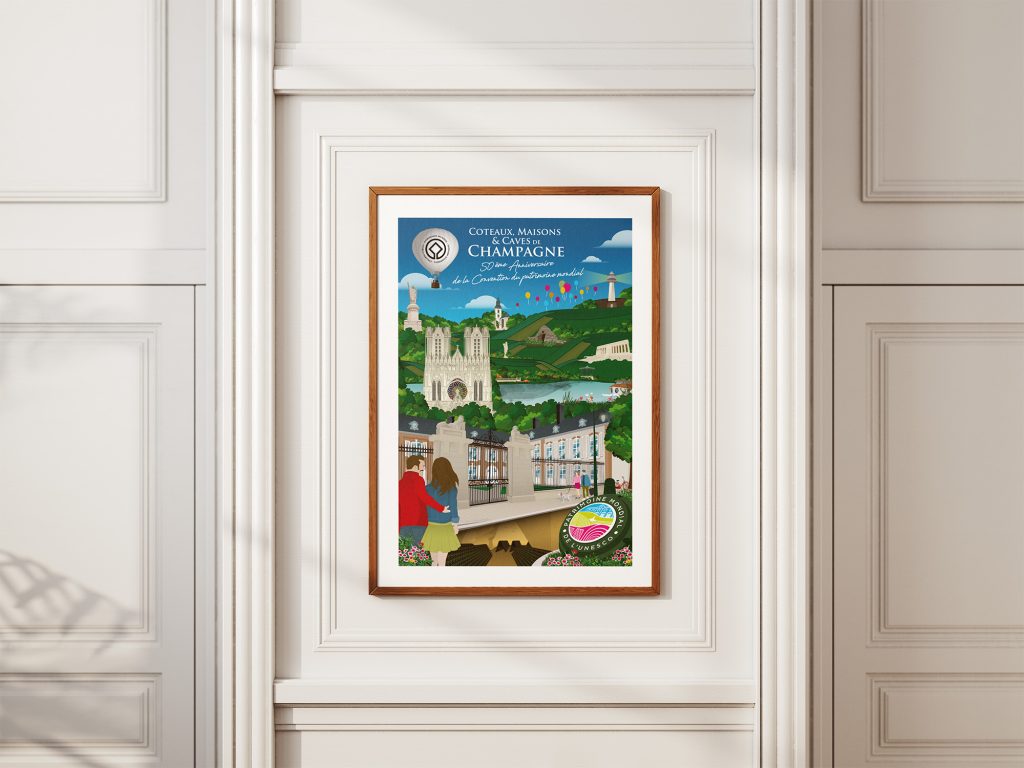 Affiche - Villes et Villages de Champagne - Coteaux , Maisons & caves de Champagne