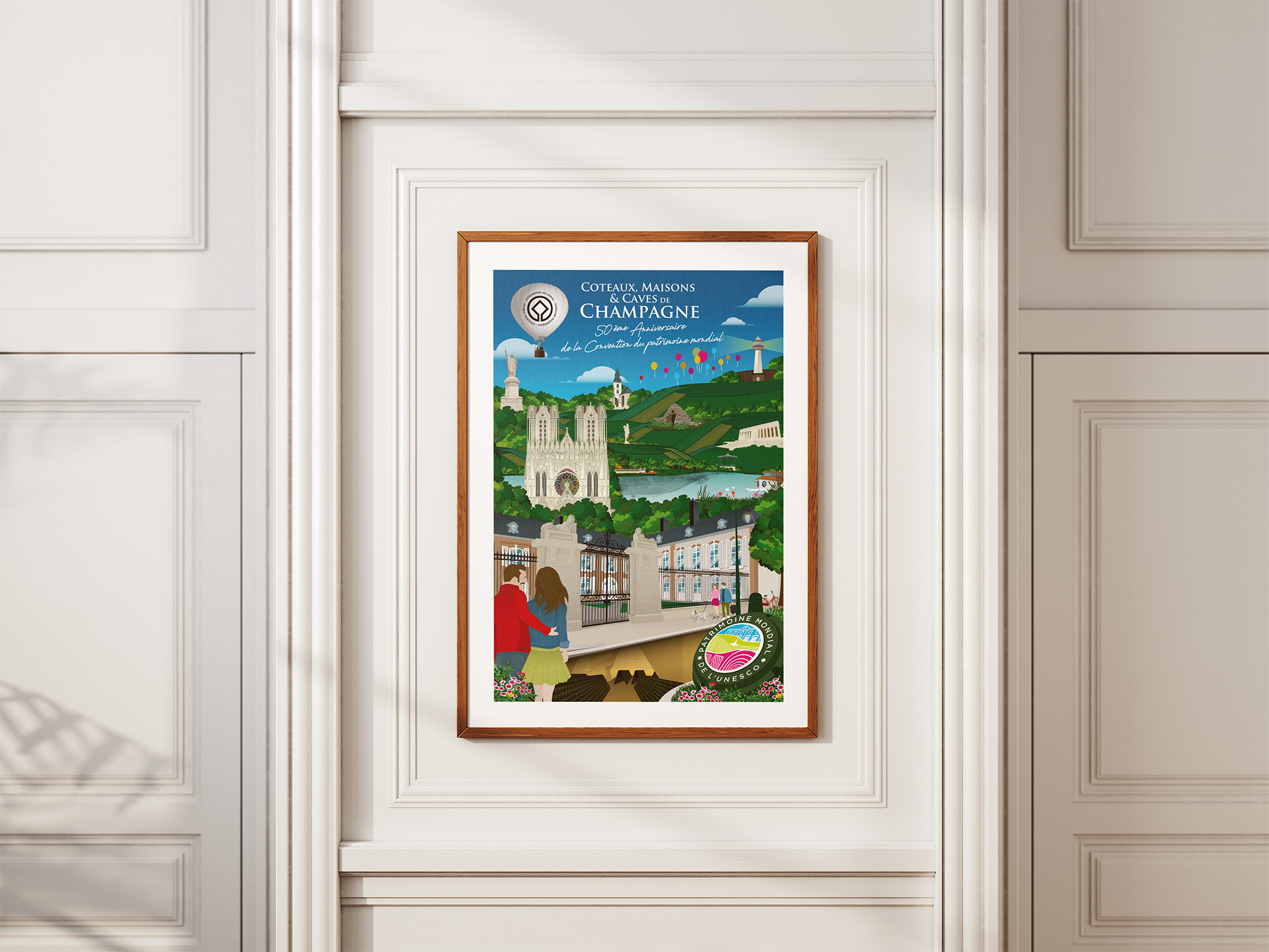 Affiche - Villes et Villages de Champagne - Coteaux , Maisons & caves de Champagne
