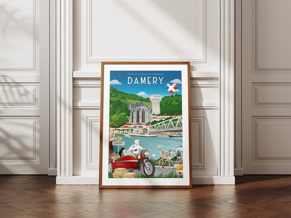 Affiche - Villes et Villages de Champagne - Damery