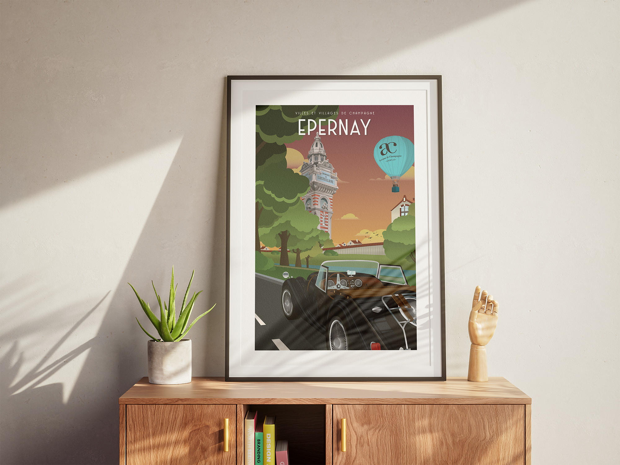Affiche - Villes et Villages de Champagne - Epernay / ballon