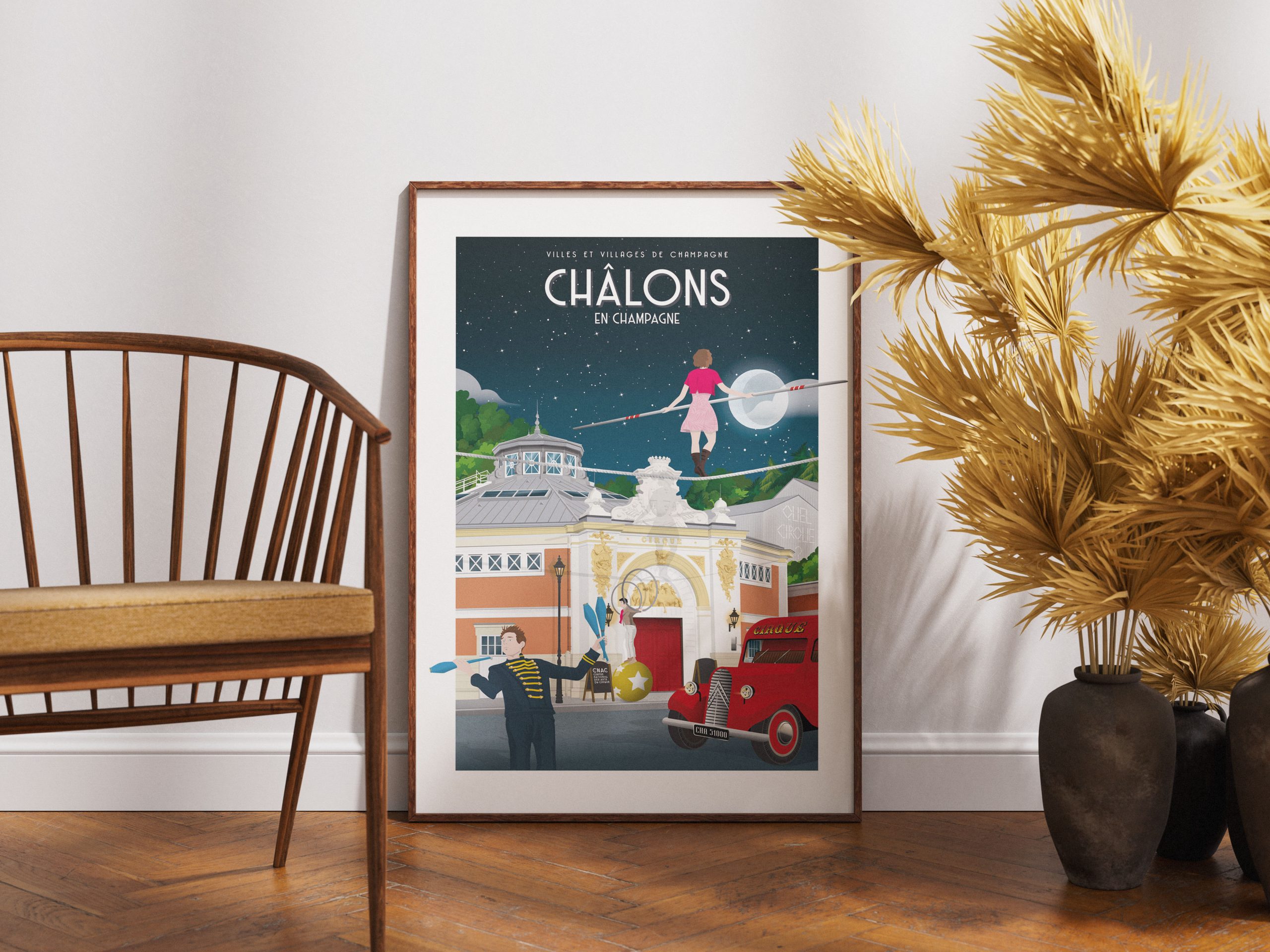Affiche - Villes et Villages de Champagne - Châlons en Champagne - Le cirque
