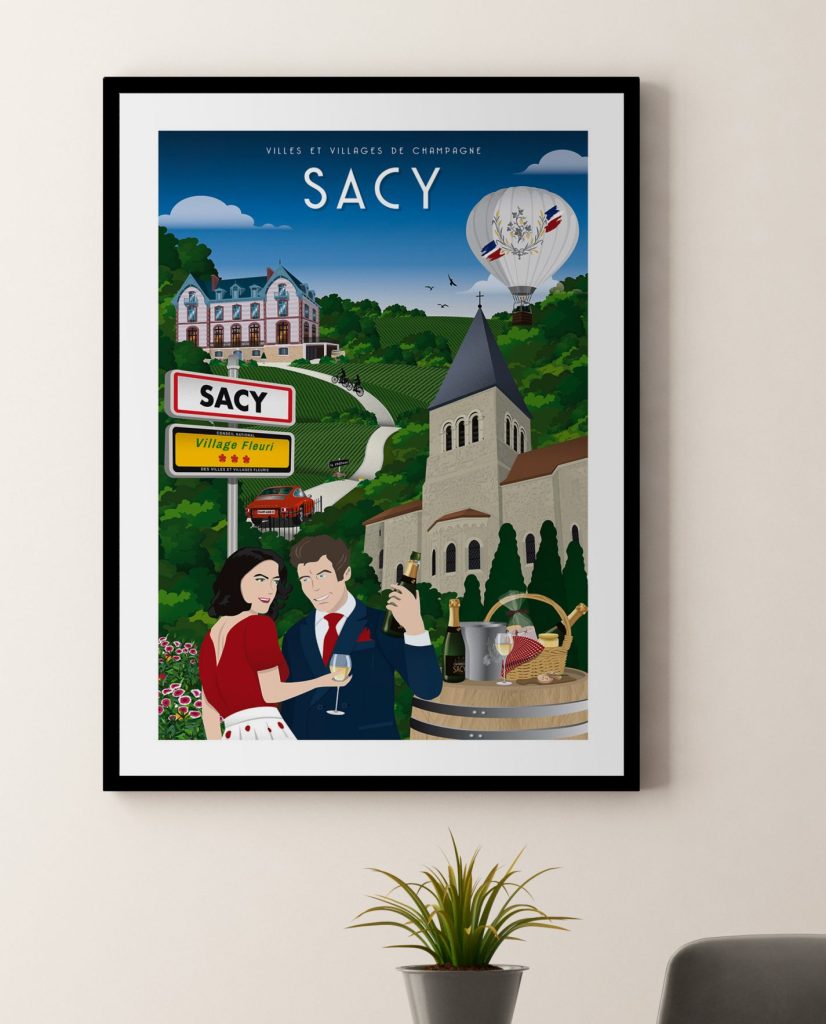 Affiche - Villes et Villages de Champagne - Sacy