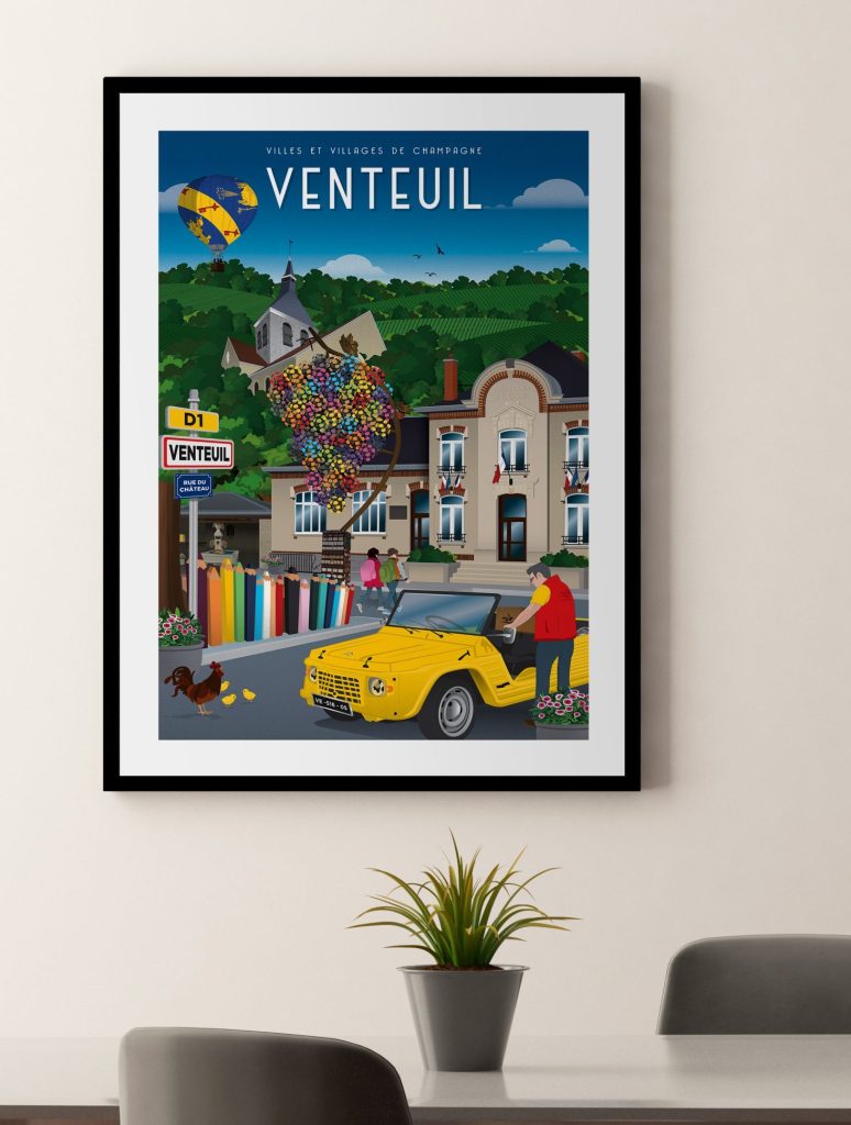 Affiche - Villes et Villages de Champagne - Venteuil
