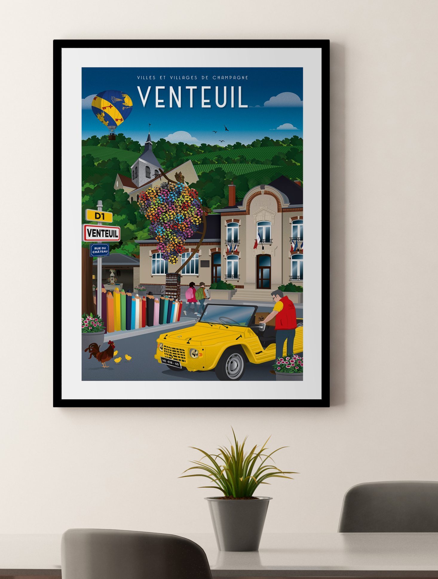 Affiche - Villes et Villages de Champagne - Venteuil