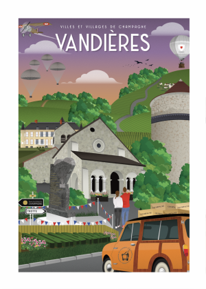 Affiche - Villes et Villages de Champagne - Vandières