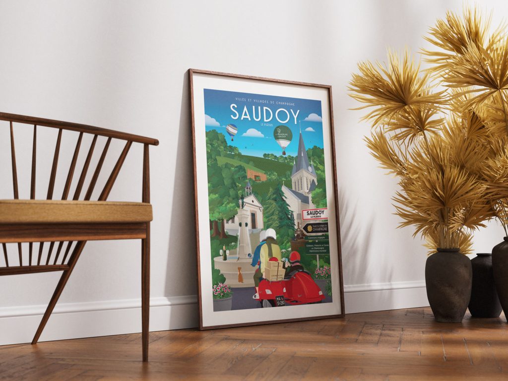 Affiche - Villes et Villages de Champagne - Saudoy